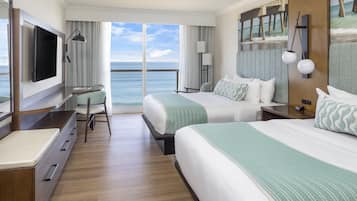 Room, 2 Queen Beds, Ocean View | Premium bedding, down comforters, pillowtop beds, in-room safe