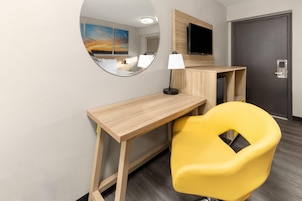 Premium bedding, down duvets, memory-foam beds, desk