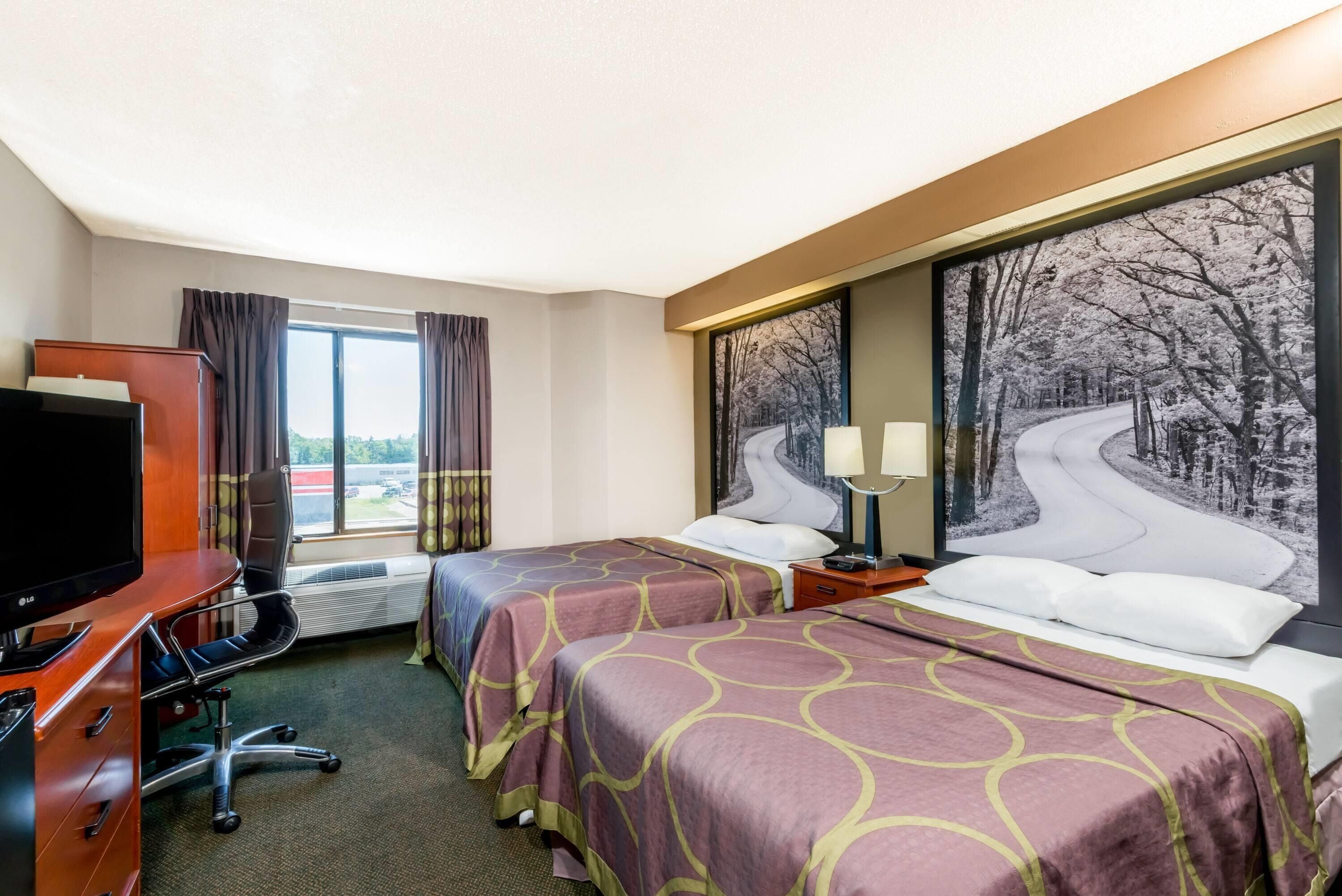 Room, 2 Double Beds, Non Smoking | In-room safe, desk, soundproofing, iron/ironing board