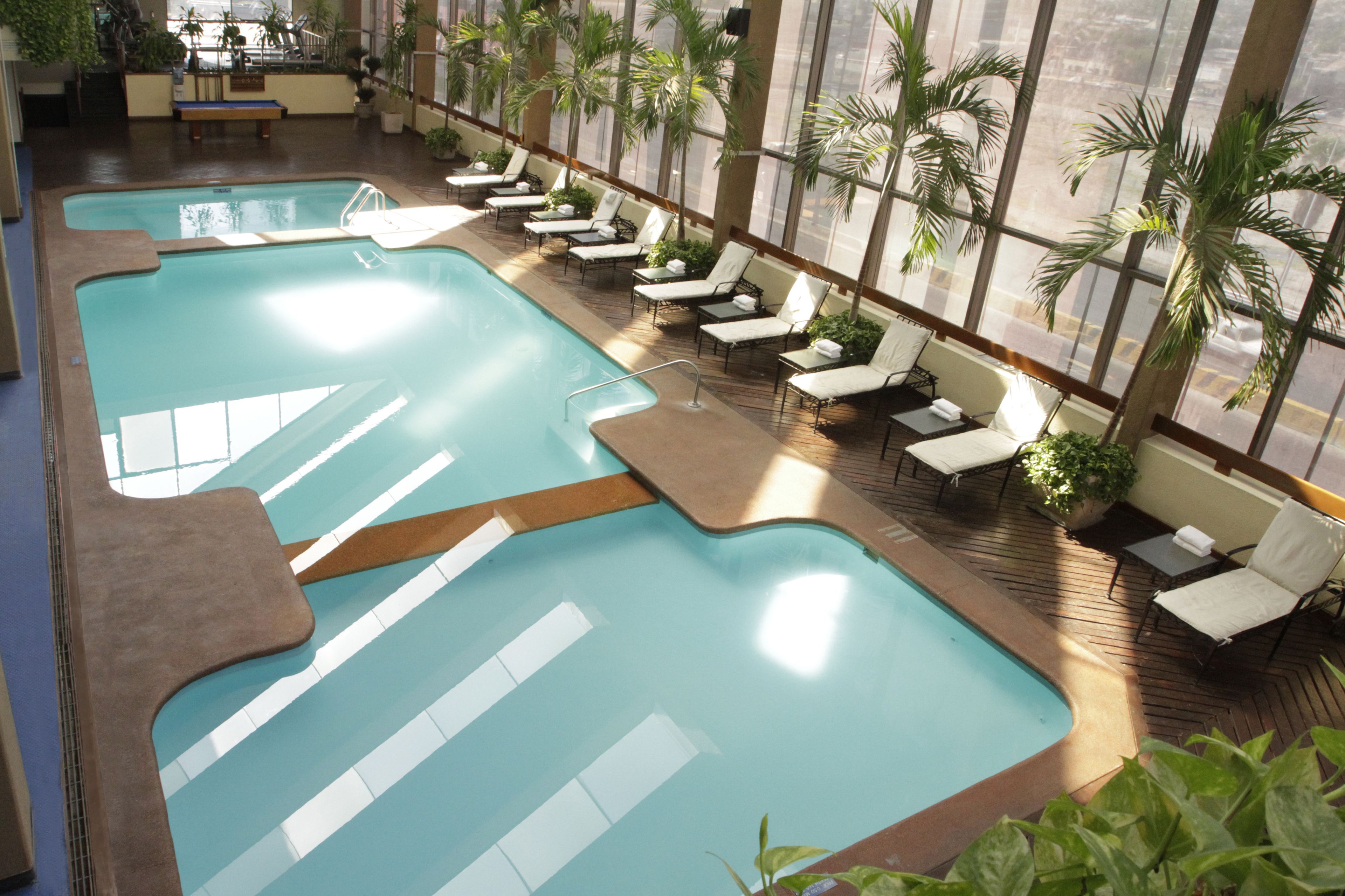 Indoor pool, sun loungers