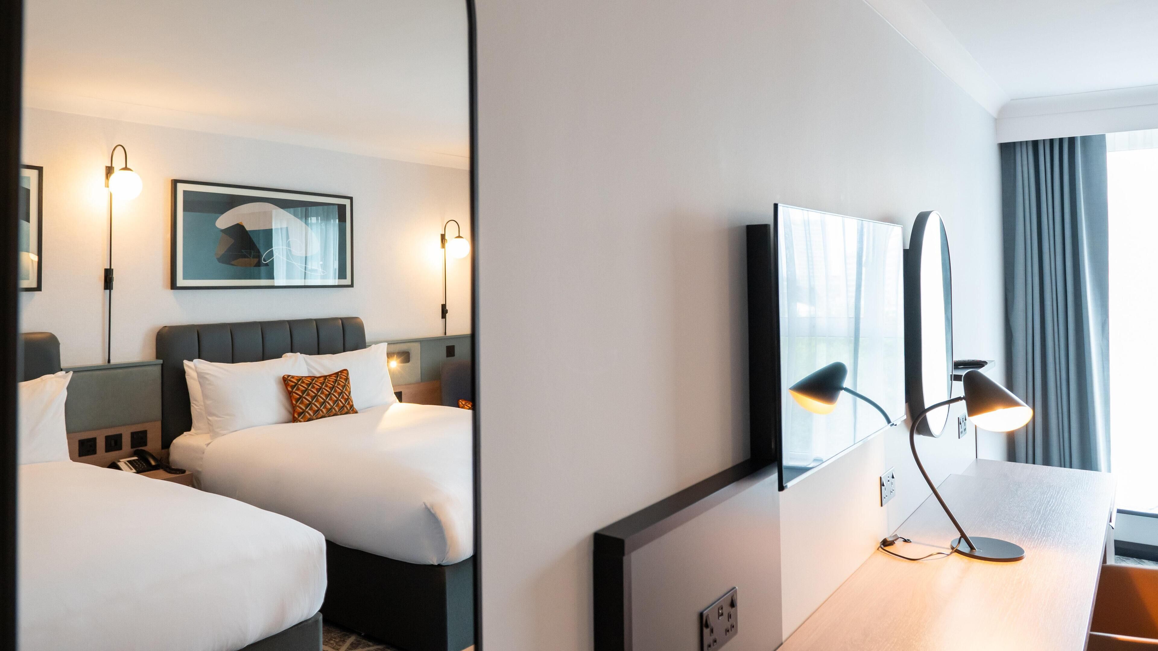 Hypo-allergenic bedding, in-room safe, desk, laptop workspace