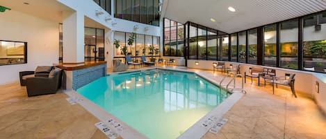 Indoor pool, sun loungers