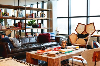 Hotel entrance and lobby at Hotel Kabuki, part of JdV by Hyatt