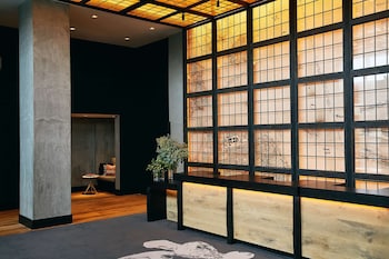 Hotel entrance and lobby at Hotel Kabuki, part of JdV by Hyatt