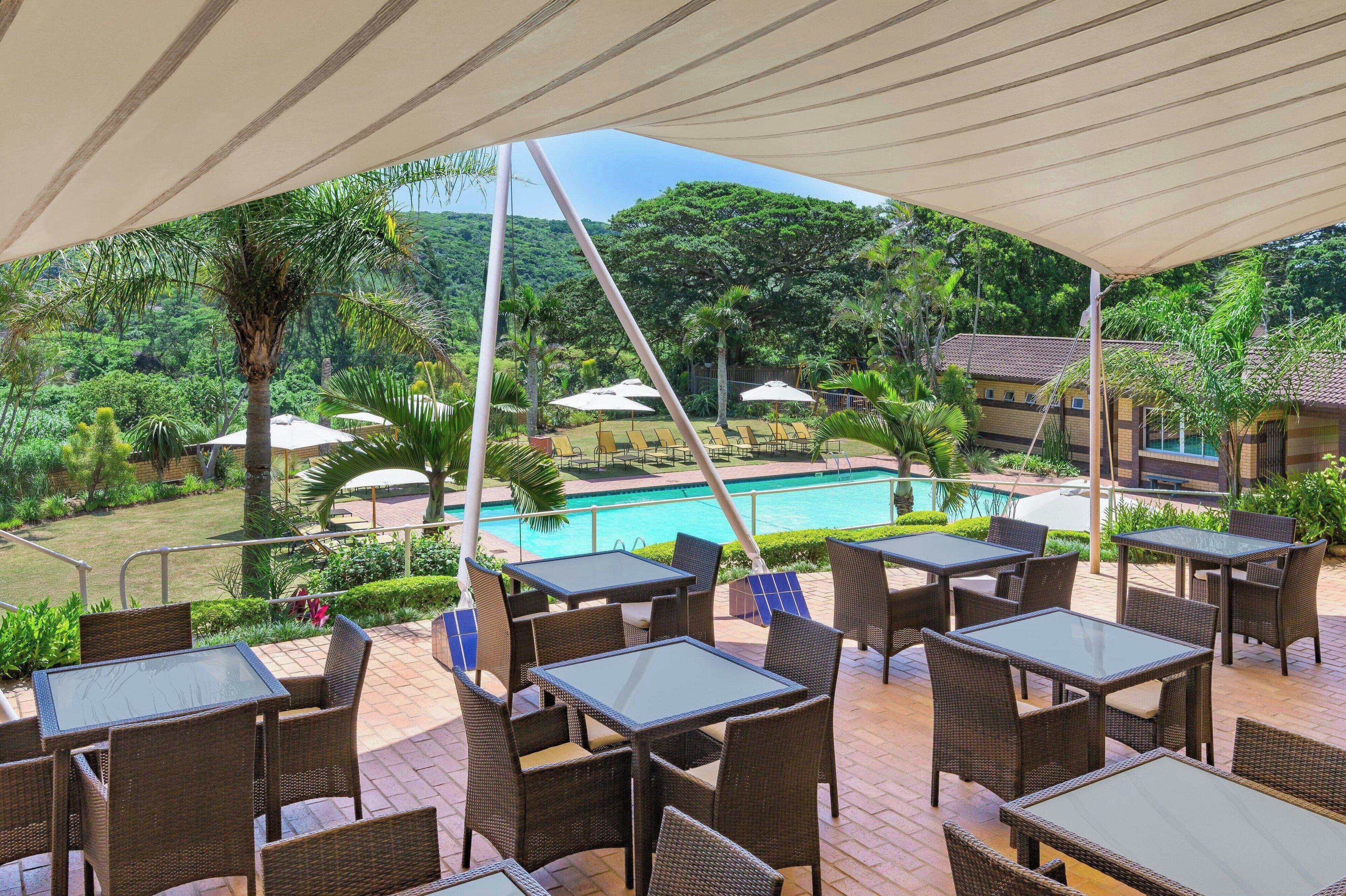 breakfast, lunch, dinner served; pool views