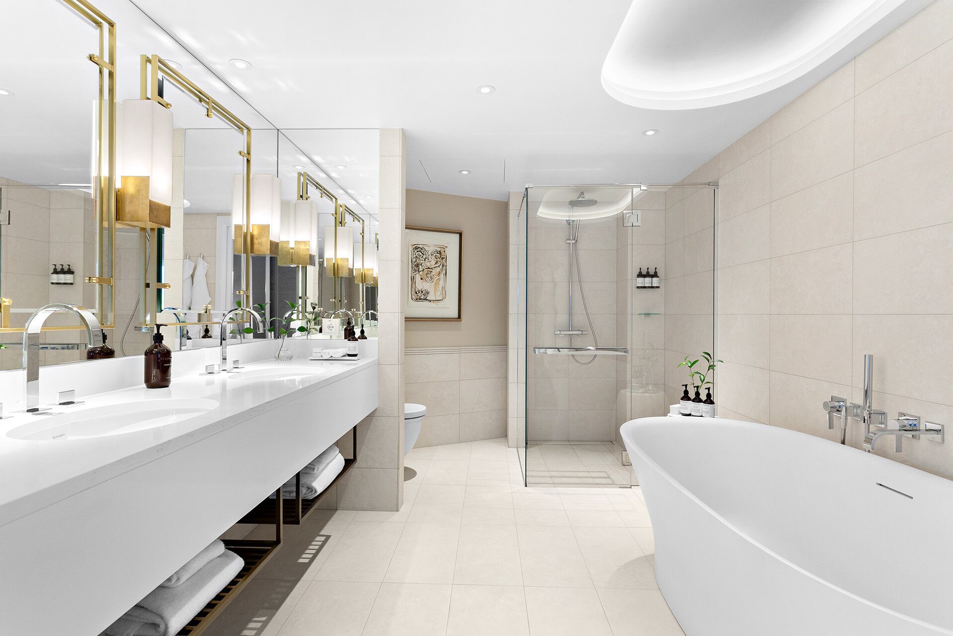 suite (the abel) | bathroom | eco-friendly toiletries, hair dryer, bathrobes, slippers
