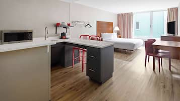 Desk, blackout drapes, iron/ironing board, cribs/infant beds