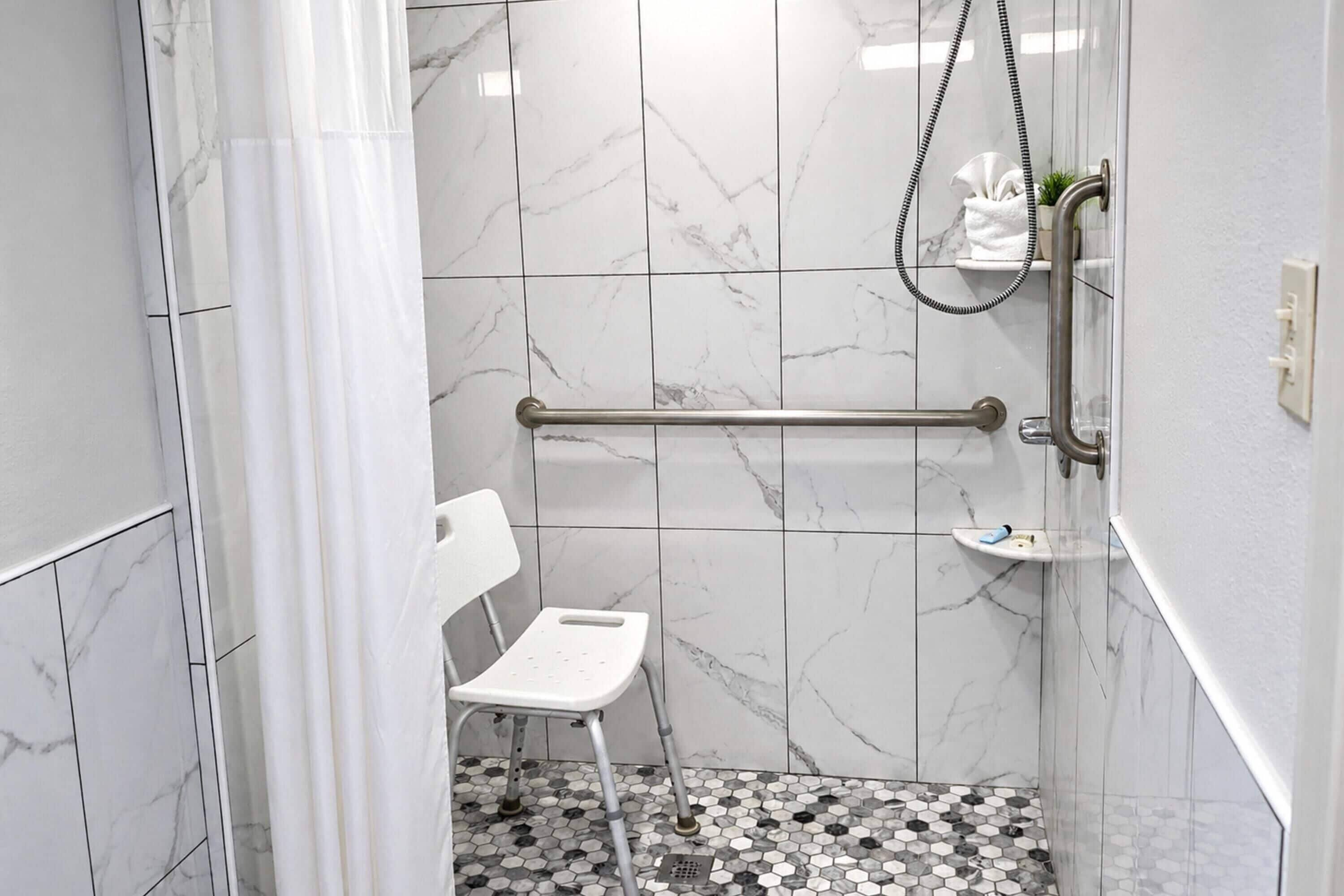 Standard Room, 2 Queen Beds, Accessible, Non Smoking | Bathroom | Combined shower/tub, eco-friendly toiletries, hair dryer, towels