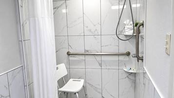 Standard Room, 2 Queen Beds, Accessible, Non Smoking | Bathroom | Combined shower/tub, eco-friendly toiletries, hair dryer, towels