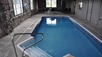 Indoor pool, open 9:00 AM to 11:00 PM, sun loungers