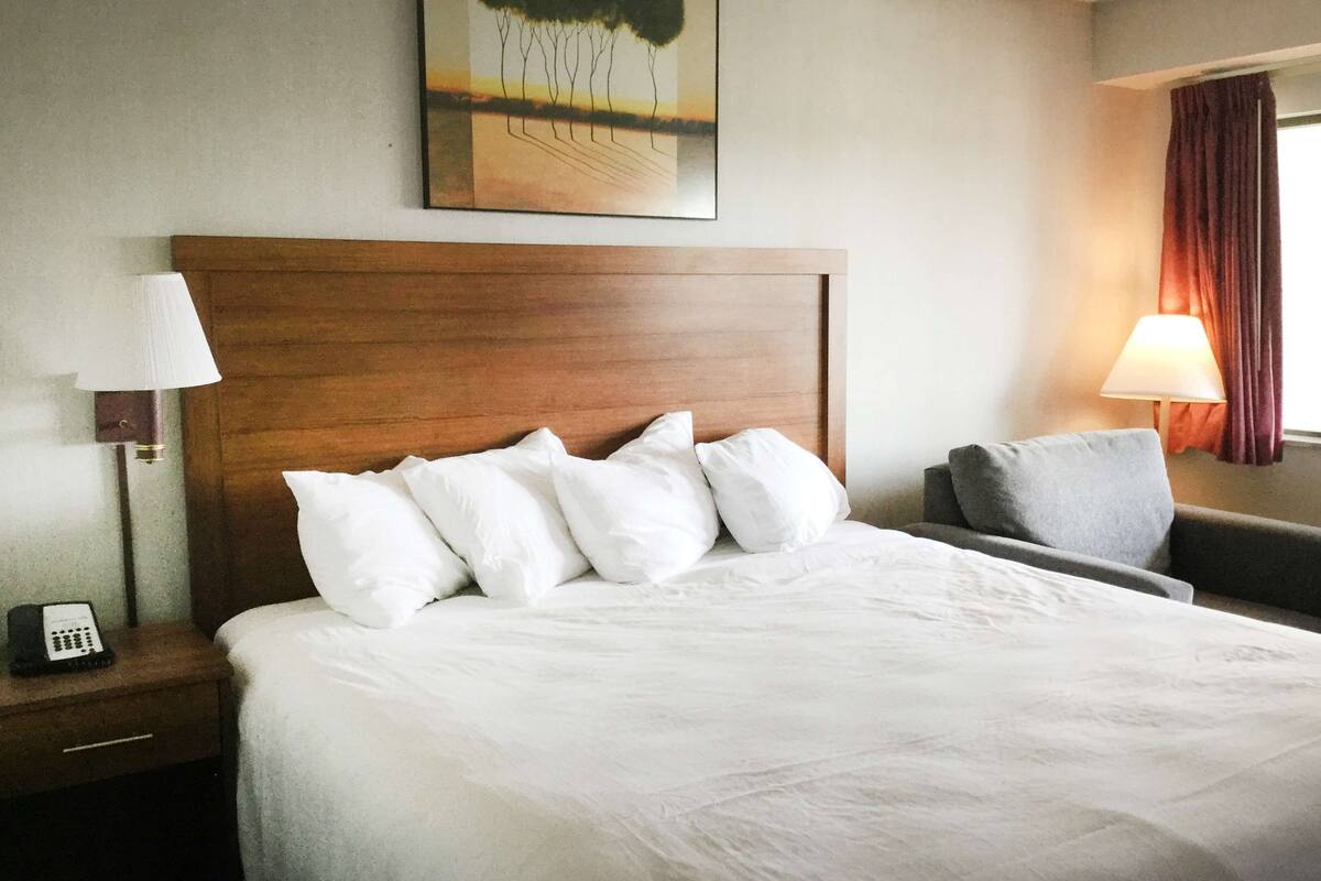 Room, 1 King Bed, Accessible, Non Smoking (Mobility) | Premium bedding, desk, laptop workspace, WiFi (free)