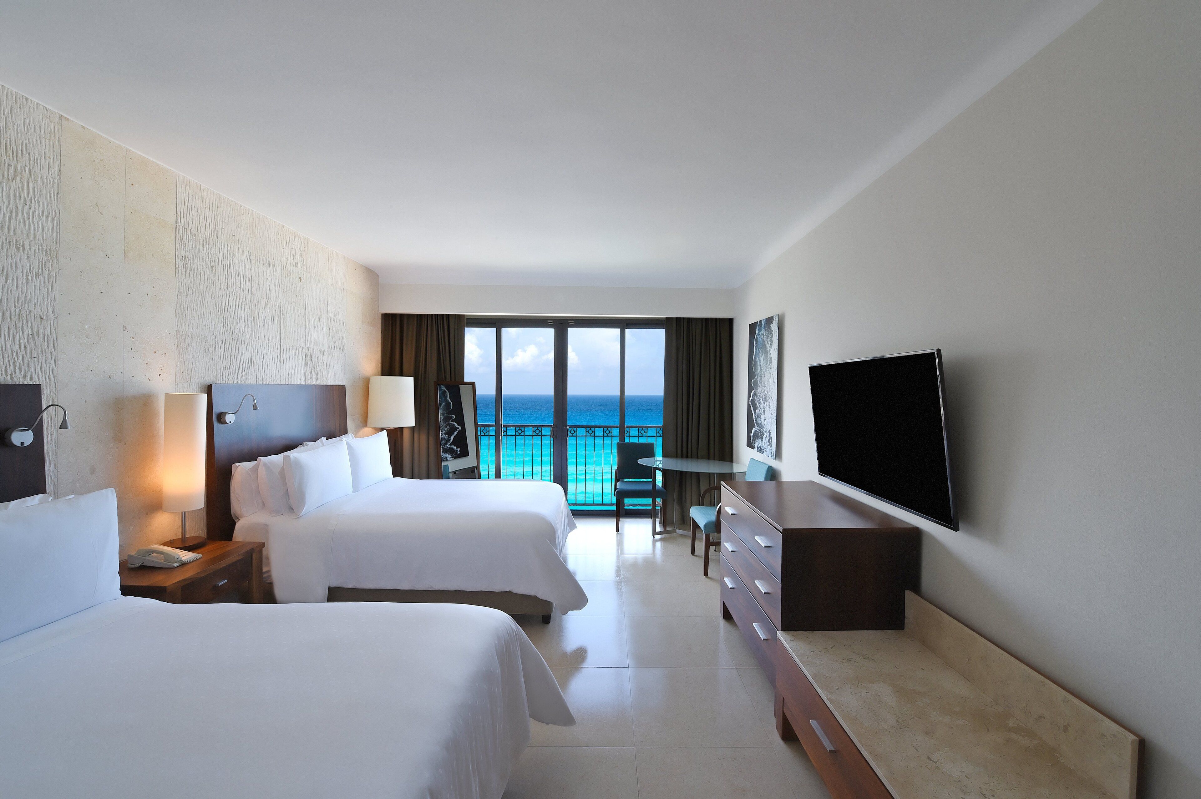 Premium Room, 2 Double Beds, Non Smoking, Oceanfront | Premium bedding, down comforters, pillowtop beds, minibar