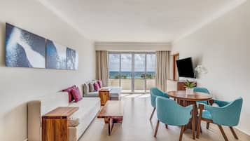 55-inch flat-screen TV with satellite channels