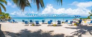 Private beach, sun-loungers, beach umbrellas, beach towels