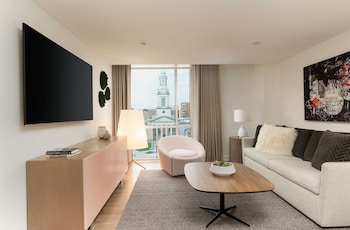 Suite, 1 King Bed (Zena Circle View) | Frette Italian sheets, premium bedding, down comforters, pillowtop beds at Hotel Zena Washington DC