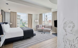 Studio, 1 King-Bett (Zena Circle View) | Italienische Bettbezüge von Frette, hochwertige Bettwaren