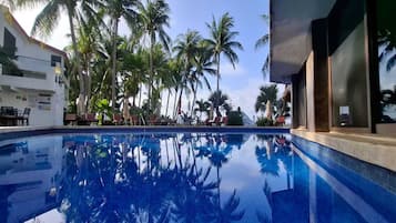 Outdoor pool, open 7:30 AM to 10:30 PM, pool umbrellas, sun loungers
