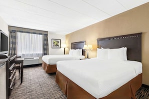 Standard Room, 2 Queen Beds, Non Smoking | Desk, laptop workspace, iron/ironing board, free cribs/infant beds
