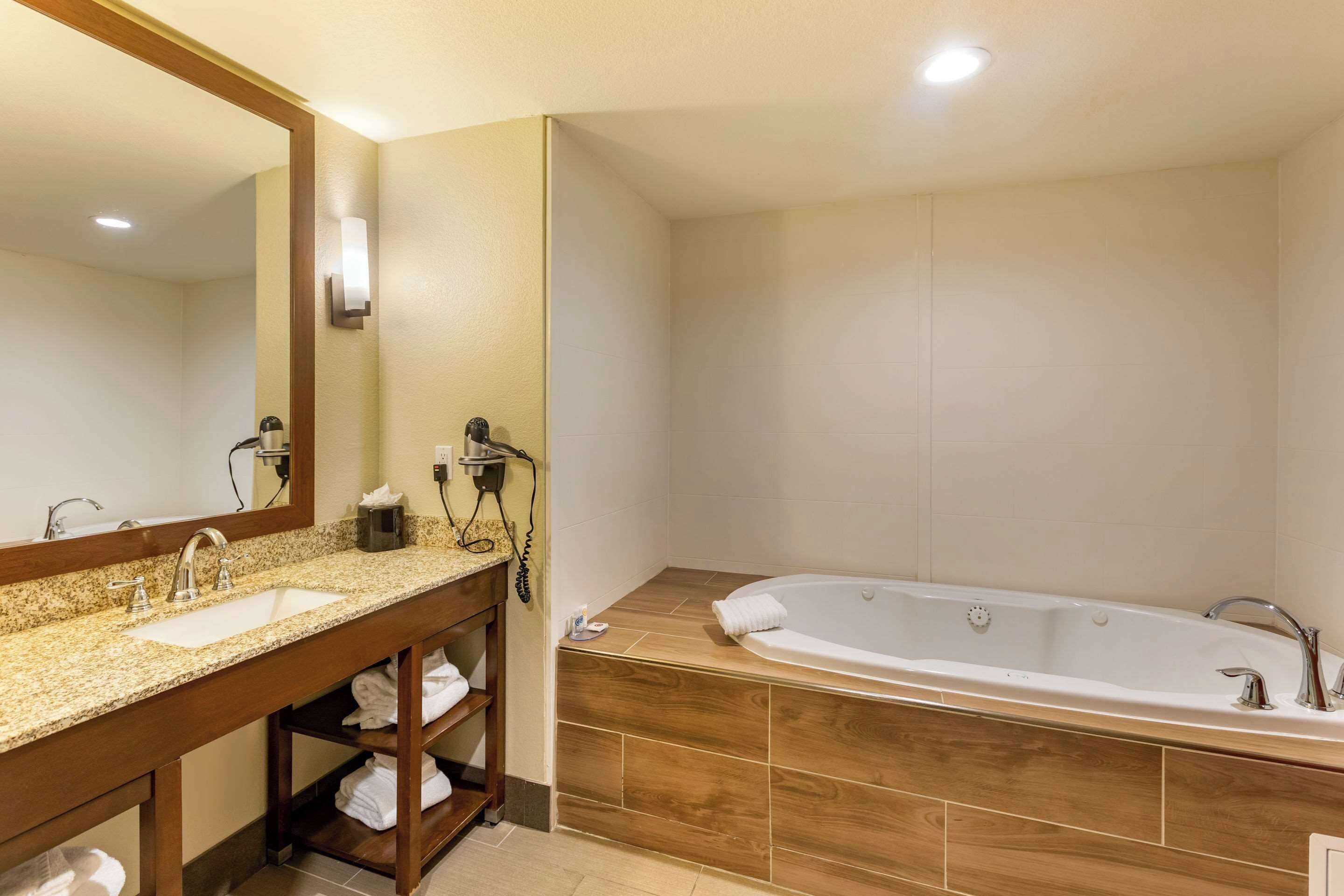 suite, 1 king bed with sofa bed, non smoking, jetted tub | bathroom | free toiletries, hair dryer, towels