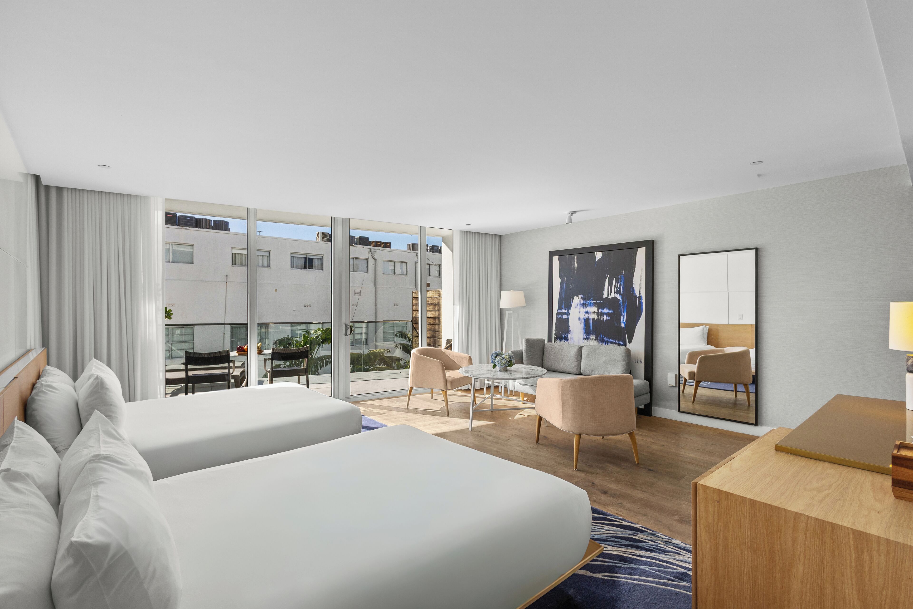 Two Queen Suite with Terrace | Premium bedding, pillowtop beds, minibar, in-room safe