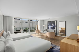 Two Queen Suite with Terrace | Premium bedding, pillowtop beds, in-room safe, laptop workspace