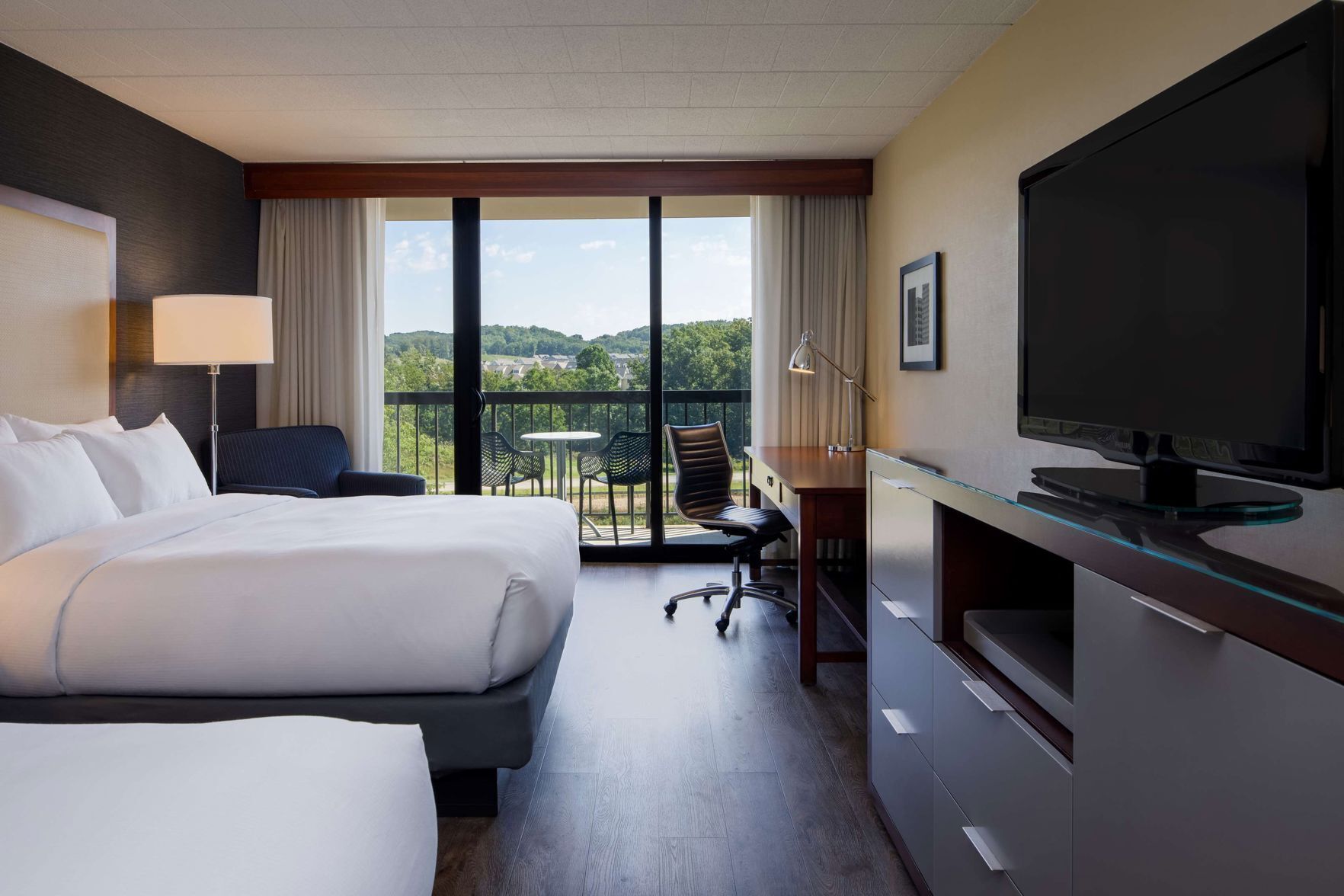 In-room safe, desk, laptop workspace, blackout curtains