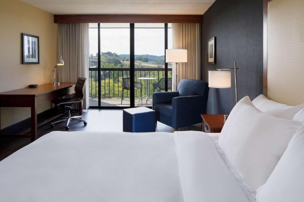 In-room safe, desk, laptop workspace, blackout curtains