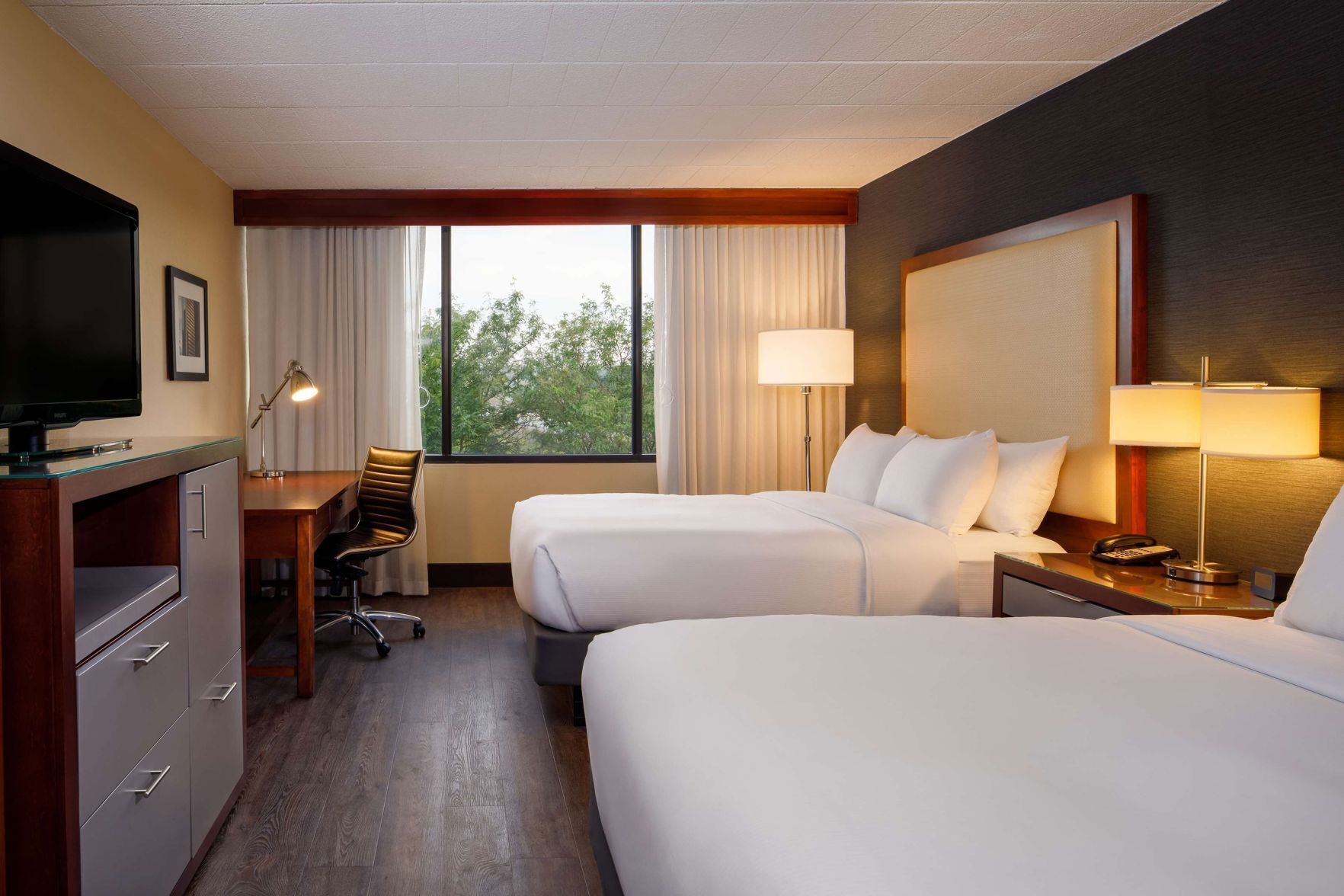 In-room safe, desk, laptop workspace, blackout drapes