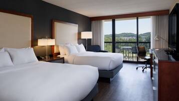 Room, 2 Queen Beds, Balcony | In-room safe, desk, laptop workspace, blackout drapes