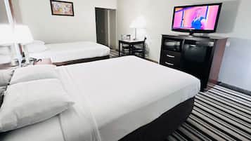 Desk, free WiFi, bed sheets