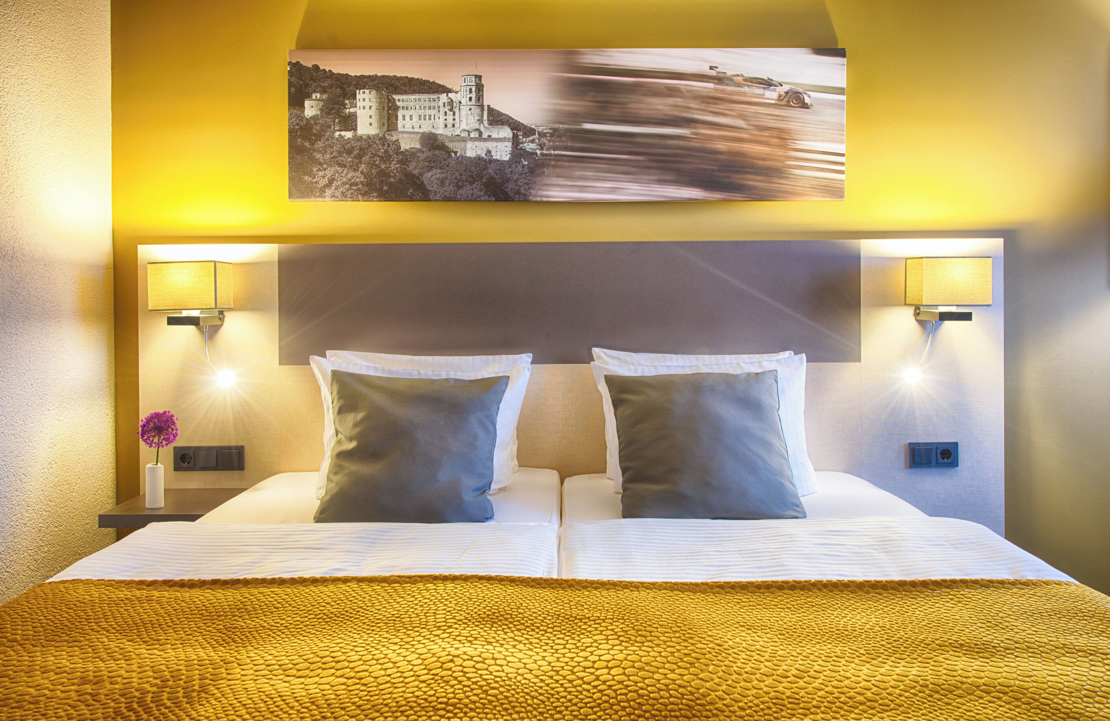 hypo-allergenic bedding, in-room safe, desk, free cots/infant beds