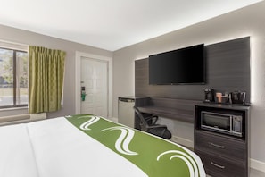 Desk, blackout curtains, iron/ironing board, free WiFi