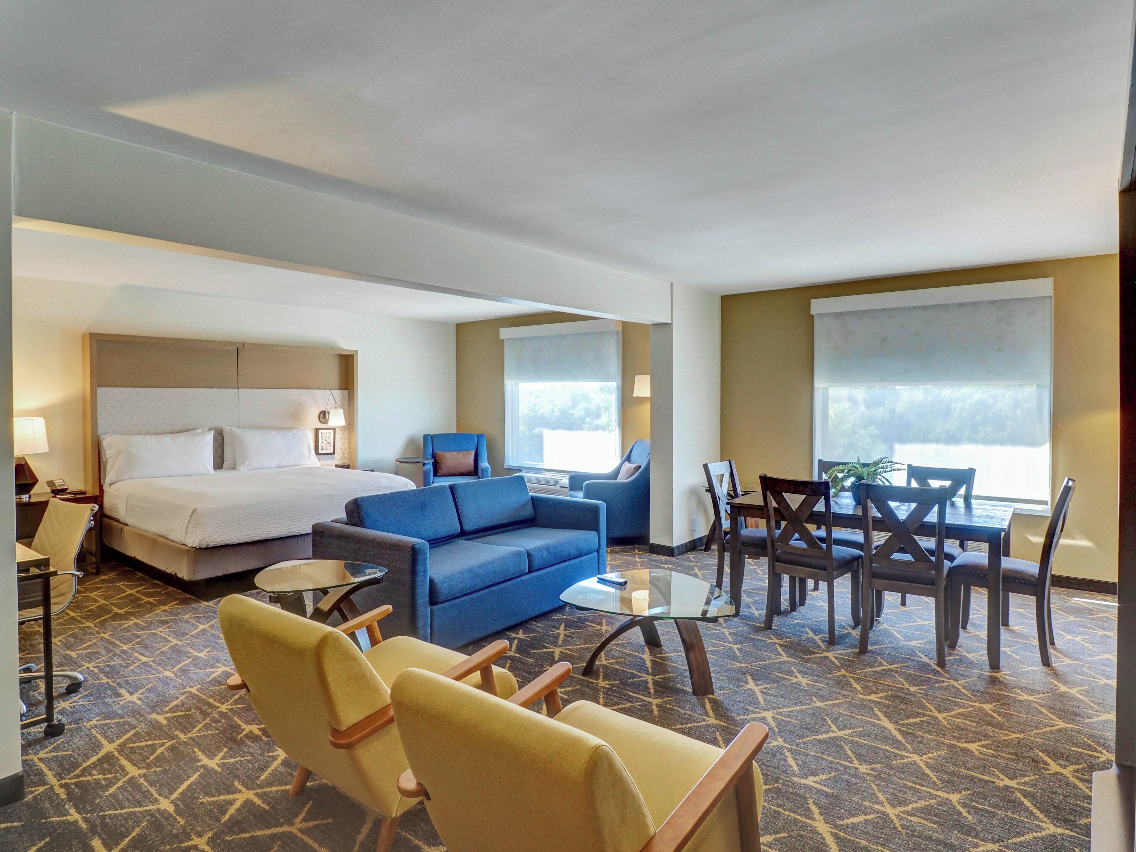 Suite, 1 Bedroom, Courtyard View | Desk, laptop workspace, blackout drapes, iron/ironing board