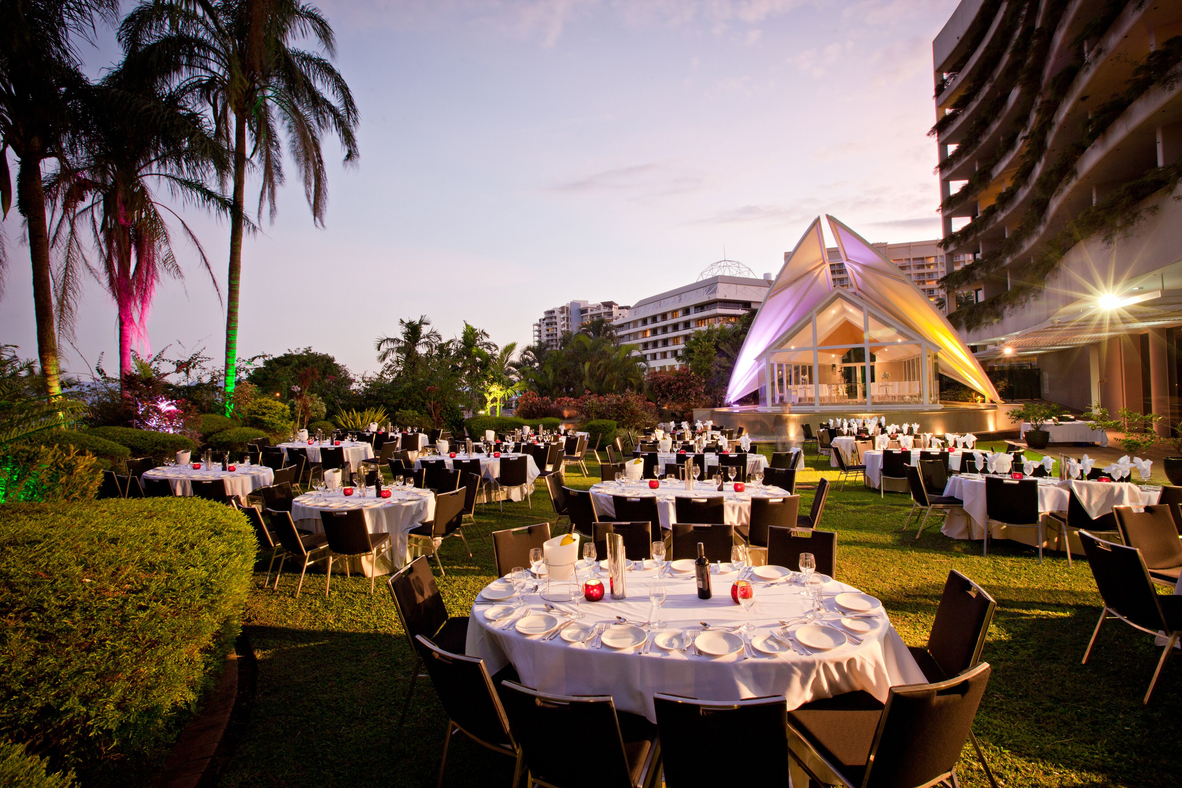 outdoor banquet area