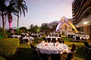 Outdoor banquet area