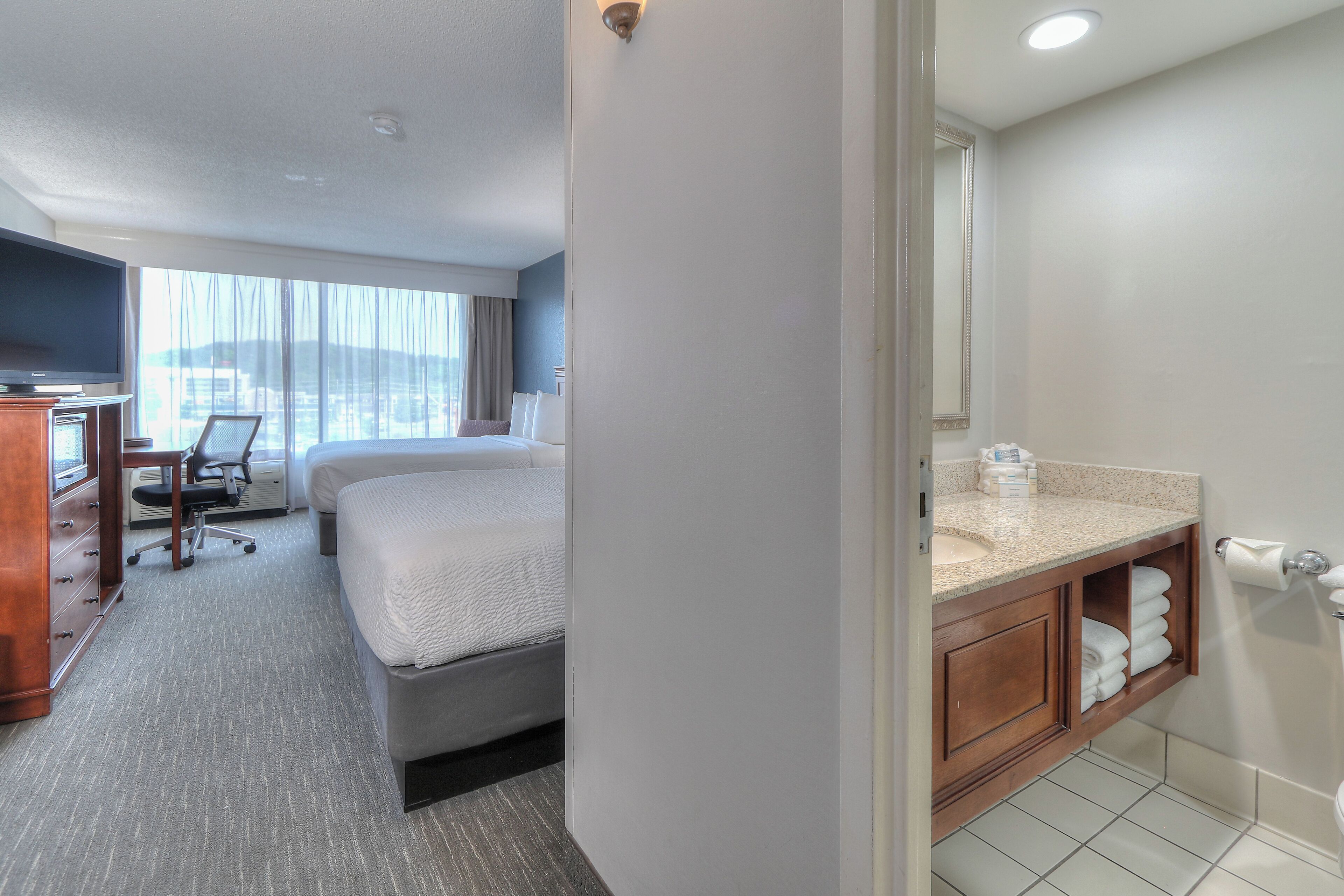 Standard Room, 2 Queen Beds, Non Smoking | Egyptian cotton sheets, premium bedding, pillowtop beds, desk