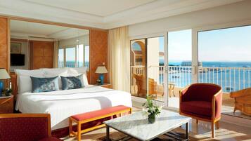Suite, 1 Bedroom, Sea View (Balcony) | Premium bedding, minibar, in-room safe, iron/ironing board