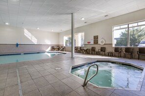 Indoor pool, open 9:00 AM to 11:00 PM, sun loungers