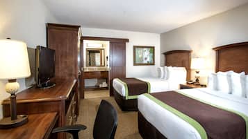 Premium bedding, pillowtop beds, in-room safe, desk