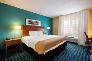 1 bedroom, premium bedding, desk, blackout curtains