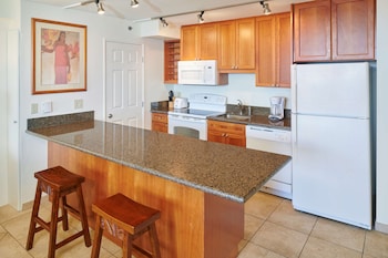 Studio, Kitchen, Resort View | Private kitchen | Microwave, coffee/tea maker, cookware/dishes/utensils at Aston Kaanapali Shores