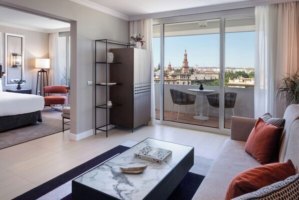 The Level, Suite, Terrace | Living area | 45-inch flat-screen TV with satellite channels, TV - Melia Sevilla (Seville)