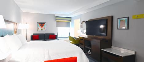 Habitación superior, 1 cama King size y sofá cama, para no fumadores | Ropa de cama de alta calidad y escritorio
