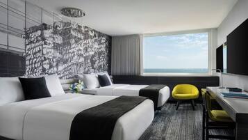 Premium bedding, down comforters, pillowtop beds, in-room safe