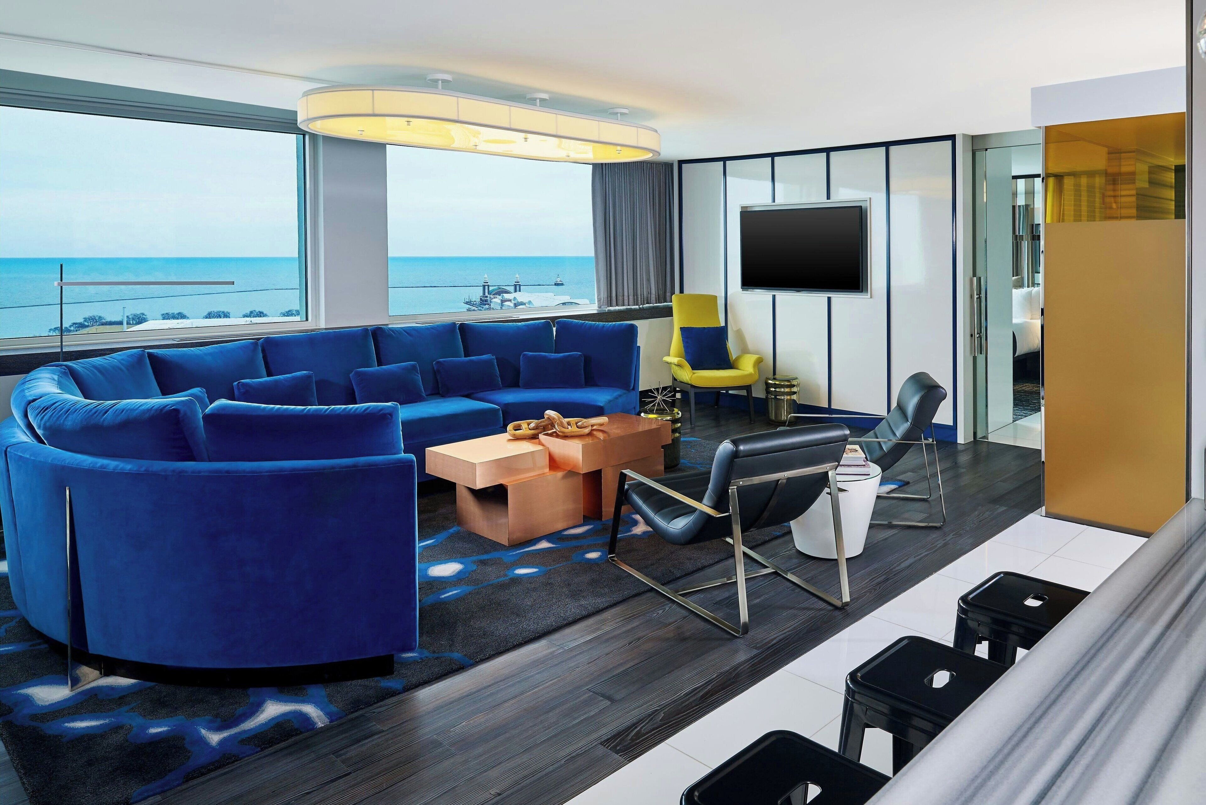 42-inch flat-screen tv with cable channels, tv, pay films