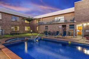 Outdoor pool, free cabanas, pool umbrellas