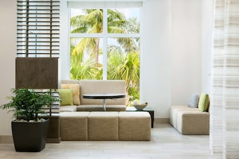 Hotel entrance and lobby at Hilton Garden Inn Key West / The Keys Collection