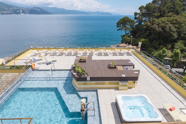 Outdoor pool, open 9:00 AM to 6:30 PM, sun loungers