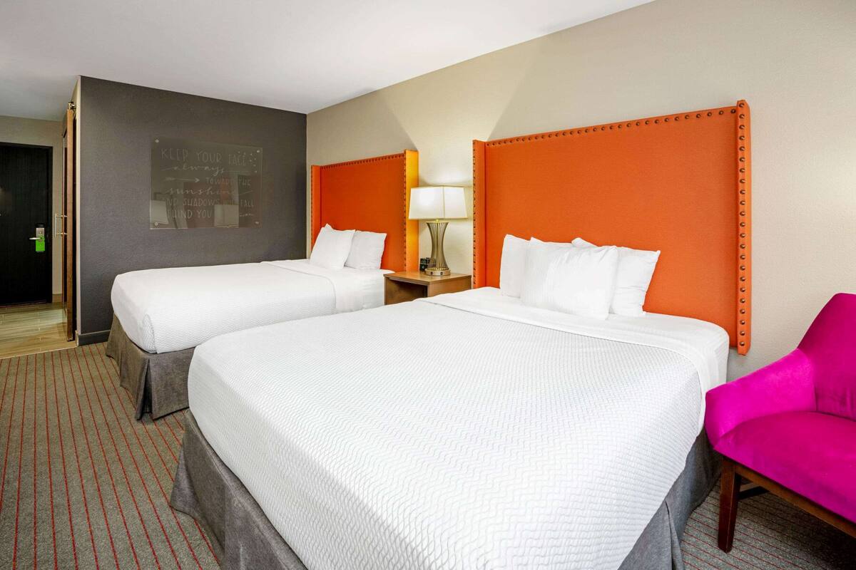 Room, 2 Queen Beds, Non Smoking | Premium bedding, desk, blackout drapes, iron/ironing board