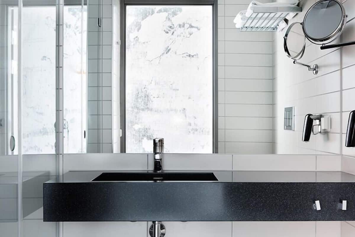 shower, eco-friendly toiletries, hair dryer, towels